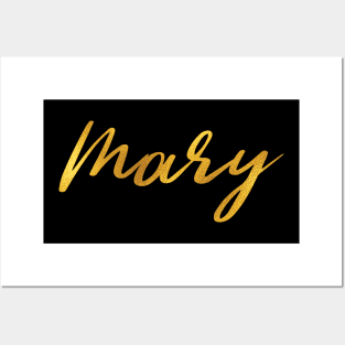 Mary Name Hand Lettering in Gold Letters Posters and Art